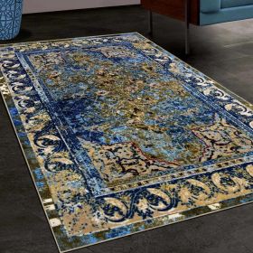 Angeles Overdyed Non-Slip Indoor Area Rug or Runner Rug (Color: Blue, size: 5'x8')