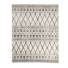 Hotoko Distressed Aztec Geometric  Area Rug Or Runner Rug (Color: Charcoal, size: 7'10"x10')