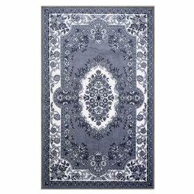 Seraphina Floral Non-Slip Indoor Area Rug Or Runner Rug Or Door Mat (Color: Black-White, size: 8'x10')