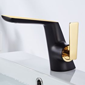 Copper Bathroom Cabinet Basin Hot And Cold Faucet (Option: Black Gold)