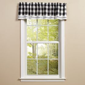 Wicklow Check Home Lined Valance (Color2: Black & Cream)