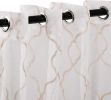 Embroidered Moroccan Lattice 2 Piece Sheer Curtain Set