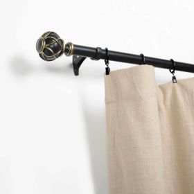 Friedrich Black and Gold Expandable Curtain Rod (Color: Black-Gold, size: 52" x 144")