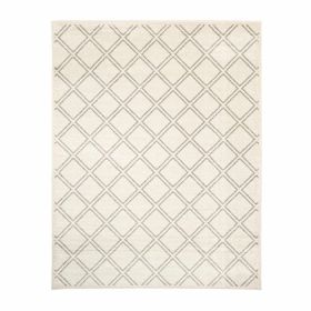 Hanleigh Modern Geometric Diamond Lattice Indoor Area Rug (Color: Ivory, size: 7'10"x10')