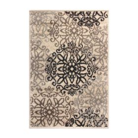 Leigh Traditional Floral Scroll Indoor Area Rug or Runner Rug Or Door Mat (Color: Beige, size: 8'x10')