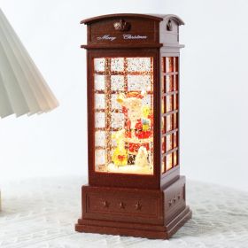 Christmas Decoration Music Box Furnishings Ornaments (Option: Telephone Booth Old Man)