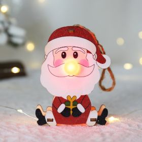 Christmas Decoration Luminous Ornaments Wooden (Option: Old Man With Red Nose)