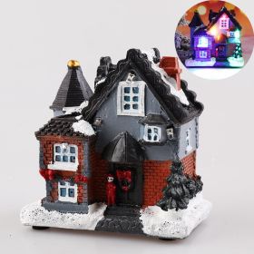 Christmas Decorations Resin Small House Micro Landscape Ornaments (Option: Large A Style)