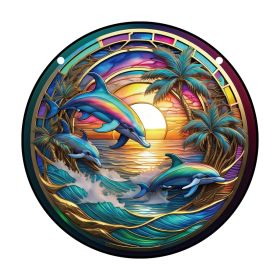 3D Dolphin Dyed Window Hanger (Option: Picture Color)