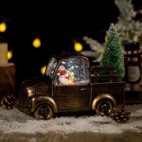 Christmas Decoration Car Crystal Ball Crafts Ornaments (Option: Bronze Car Snowman)