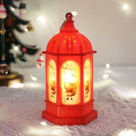 Christmas Decoration Portable Electronic Small Night Lamp Ornaments (Option: Hexagonal Red Old Man)