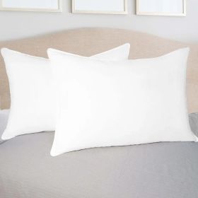 Down Alternative Hypoallergenic Medium Weight 2 Piece Pillow Set (Color: White, size: Standard)