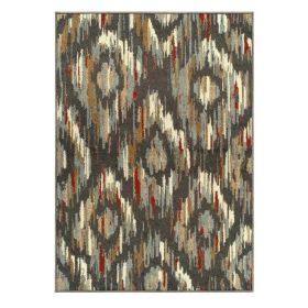 Solitaire Modern Abstract Diamond Motif Indoor Area Rug (Color: Gray, size: 8'x10')