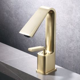 Copper Light Luxury And Simplicity Hot And Cold Faucet (Option: Brushed Golden)