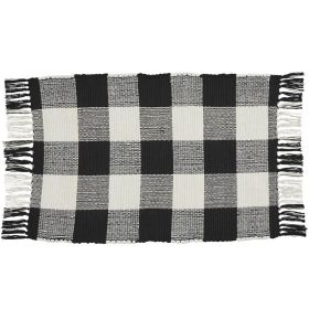 Wicklow Check Rag Rug (Color2: black, size: 2' X 3')