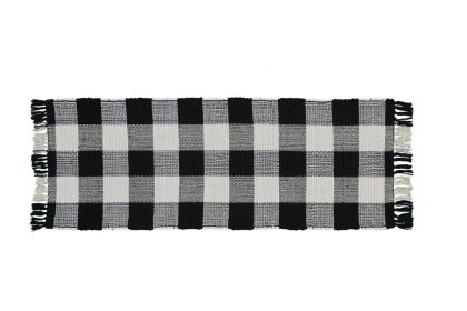 Wicklow Check Rag Rug Runner 2X6 (Color2: Black & Cream)