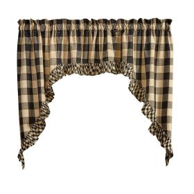 Wicklow Ruffled Check Swags (Color2: black)