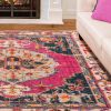 Deliana Oriental Distressed Geometric Medallion Indoor Area Rug