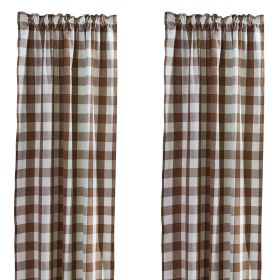 Wicklow Lined Panel Pair (Color2: Brown & Cream, size: 72 X 84)