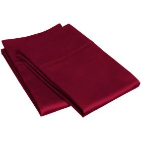 400 Thread Count Soft Stripe Egyptian Cotton Pillowcase Set (Color: Burgundy, size: Standard)