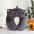 U-Shaped Neck Pillows (animal: cat eye mask blue)