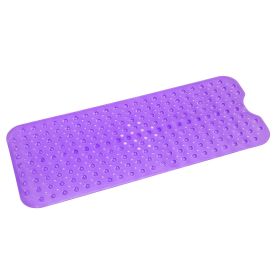 Bath Tub Mat Non-Slip Shower Mat BPA-Free Massage Anti-Bacterial with Suction Cups Washable (Color: Purple)