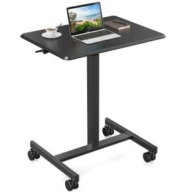 Sweetcrispy Small Mobile Rolling Standing Desk Rolling Desk Laptop Computer Cart for Home (Color: as Pic)