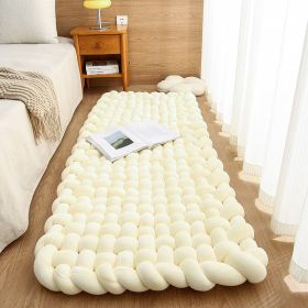 Woven Bedroom Rug Window Cushion Ledge Cushion Household Sofa Cushion Floor Mat Tatami (Option: Milky White-60x90cm)