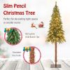 Indoor Artificial 6 Feet Pre-Lit Slim Pencil Christmas Tree