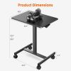 Sweetcrispy Small Mobile Rolling Standing Desk Rolling Desk Laptop Computer Cart for Home