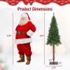 Indoor Artificial 6 Feet Pre-Lit Slim Pencil Christmas Tree