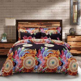 Duvet Cover Set, King Size Floral Bedding, Dolce Mela -Ecstasy DM712K (size: King)