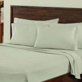 1000 Thread Count Cotton Deep Pocket Solid Bed Sheet Set (Color: Green, size: California King)