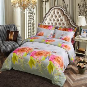 King Size Duvet Cover Set, 6 Piece Luxury Floral Bedding, Dolce Mela  Innocence  DM723K (size: King)