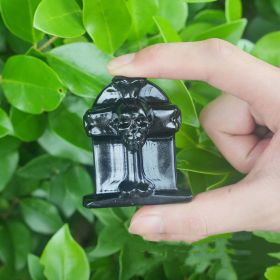 Fashion Cross Halloween Crystal Ornaments (Option: Obsidian Material-60mm)