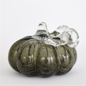 Colorful Glass Art Pumpkin Ornaments American Country Home Decoration (Option: Gray)