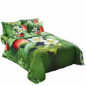 Nature Duvet Cover Set, Queen Bedding, Dolce Mela - Strawberry DM512Q (size: Queen)