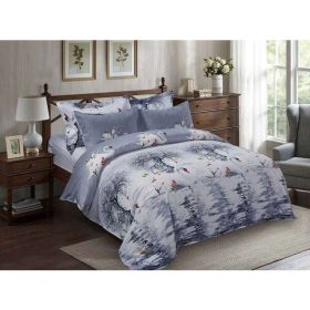 Duvet Cover Set, King Size Pictorial Bedding, Dolce Mela - Mute Swan DM705K (size: King)