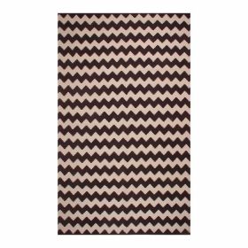 Zigzag Foldable Cotton Area Rug (Color: Chocolate, size: 5'x8')